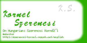 kornel szerencsi business card